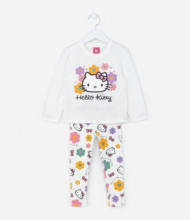 Conjunto Infantil com Estampa Hello Kitty e Florzinhas - Tam 1 a 6 Anos - 1