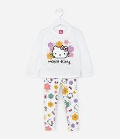 Conjunto Infantil com Estampa Hello Kitty e Florzinhas - Tam 1 a 6 Anos - 1