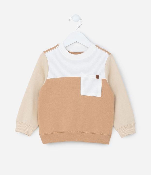 Casaco Infantil com Bolsinho e Recortes Contrastantes - Tam 1 a 6 Anos - 1