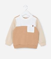 Casaco Infantil com Bolsinho e Recortes Contrastantes - Tam 1 a 6 Anos - 1