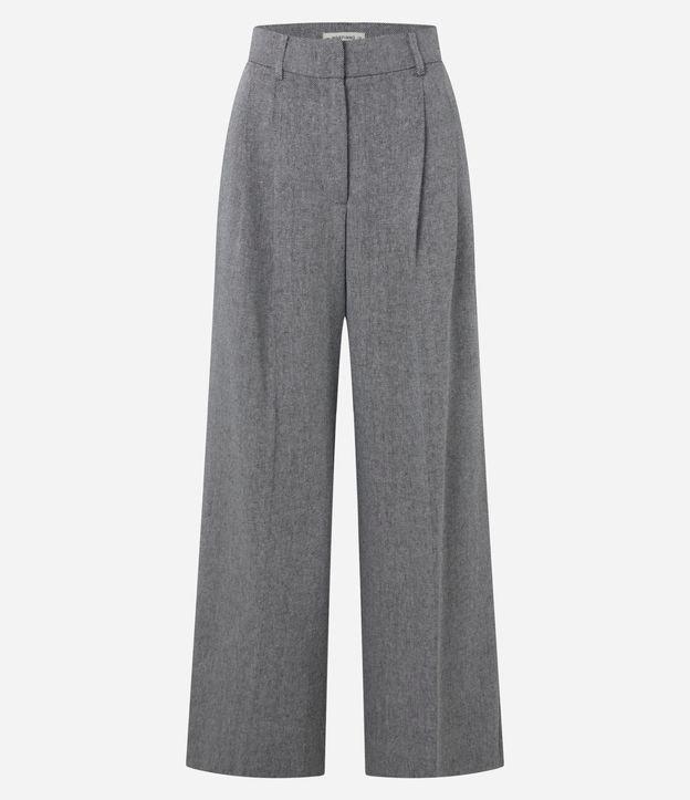 Calça Wide Leg Alfaiatada com Cintura Alça e Pregas - 1