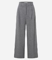 Calça Wide Leg Alfaiatada com Cintura Alça e Pregas - 1