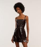 Vestido Curto em Pu com Efeito Vinílico - 2