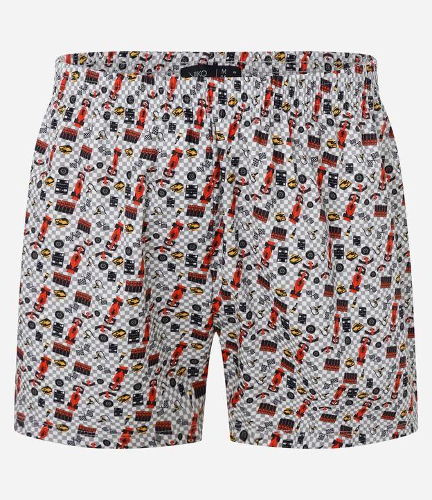 Cueca Samba Canção em Tricoline com Estampa de Corrida - 1