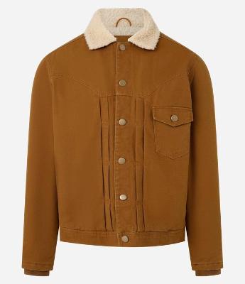 Jaqueta em Sarja com Pala e Gola com Sherpa