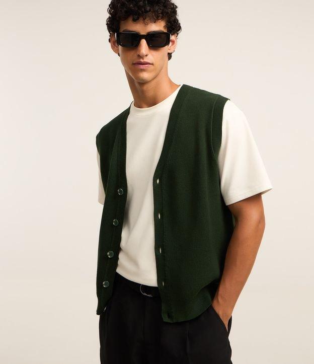 Colete em Tricô com Textura Listrada - 2