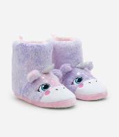 Pantufa Bota Infantil em Fleece com Bordado Unicórnio - Tam 19 a 28 - 1