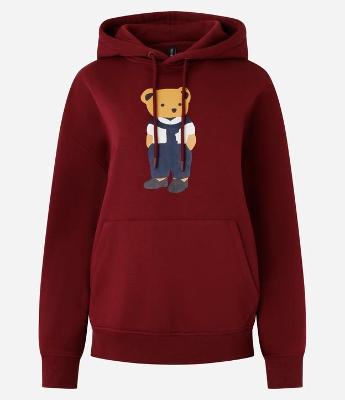 Moletom com Forro Fleece e Estampa de Ursinho com Bolso Canguru