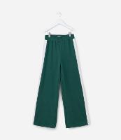 Calça Wide Leg Infantil em Moletom com Listra Lateral - Tam 5 a 14 Anos - 1