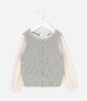 Colete Infantil com Bordado e Detalhe de Mangas - Tam 1 a 5 Anos - 1