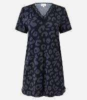 Camisola Curta em Microfibra com Renda e Estampa de Oncinha - 1