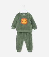 Conjunto Infantil em Fleece com Bordado de Leão - Tam 0 a 18 meses - 1