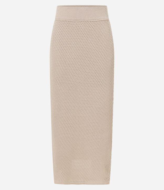 Saia Longa em Tricô com Ponto Diferenciado - 1