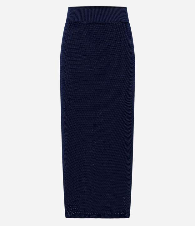 Saia Longa em Tricô com Ponto Diferenciado - 1