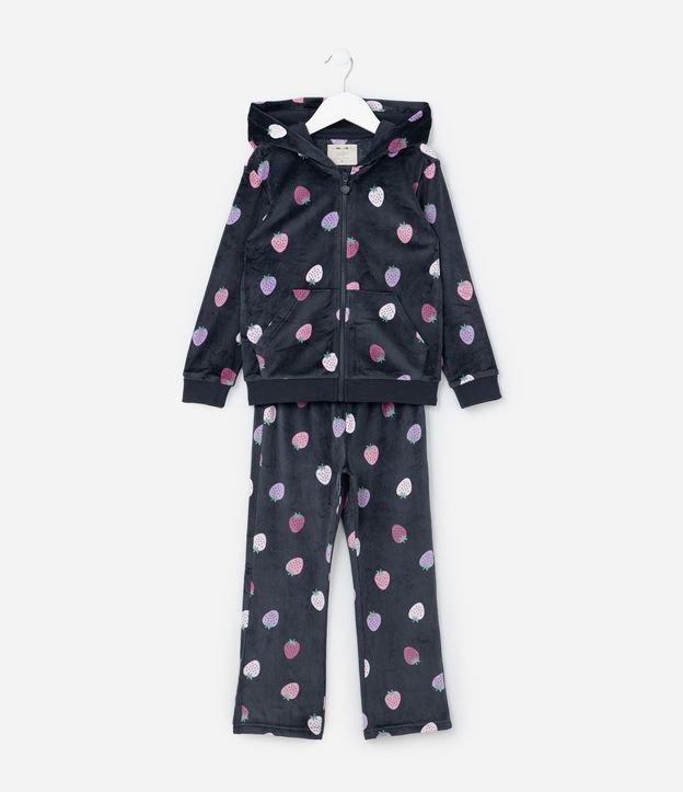 Conjunto Infantil em Plush com Estampa Morangos - Tam 1 a 5 Anos - 1