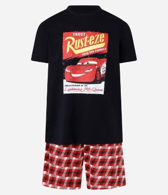 Pijama Curto em Algodão com Estampa do Carros