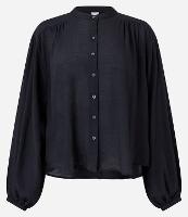 Camisa em Chiffon com Manga Bufante e Gola Padre - 1