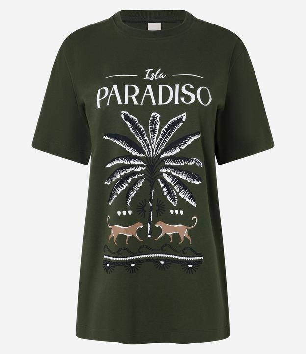 Camiseta em Algodão com Estampa Coqueiro e Pumas - 1
