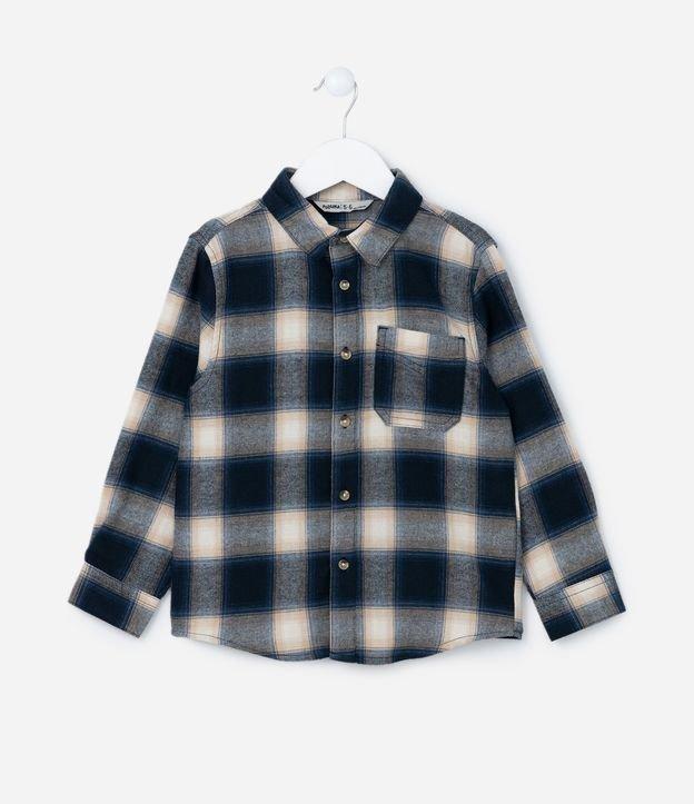 Camisa Infantil em Flanela com Estampa Xadrez - Tam 5 a 14 Anos - 1