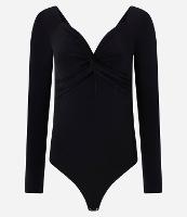 Body em Microfibra com Torcido no Busto e Decote V - 1