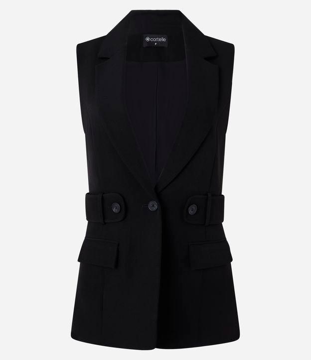 Colete em Crepe com Gola Blazer e Cinto Embutido - 1