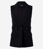 Colete em Crepe com Gola Blazer e Cinto Embutido - 1