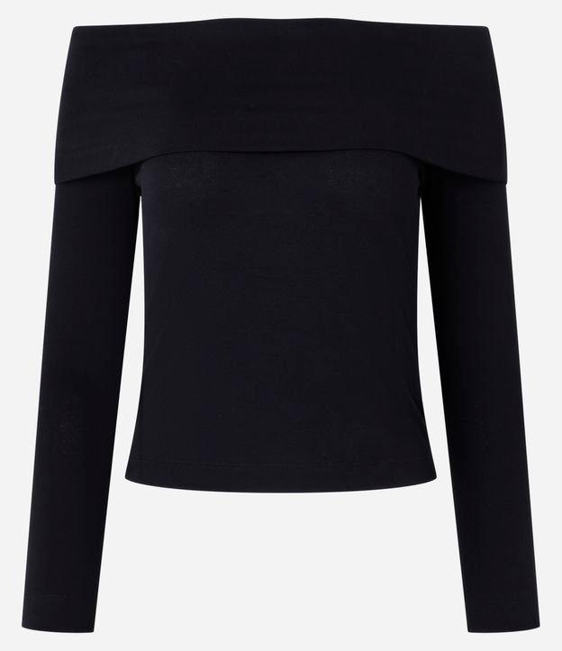 Blusa Ombro a Ombro em Viscose com Decote Virado - 1