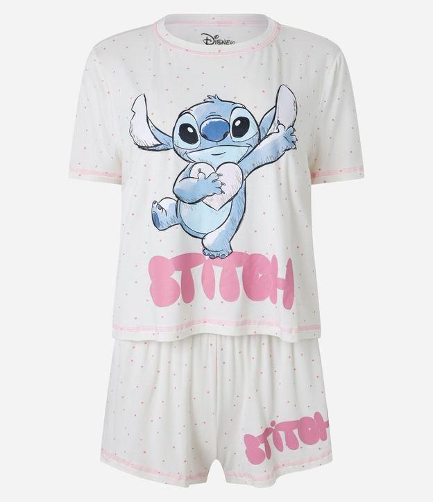 Pijama Short Doll em Viscose com Estampa Stitch - 1