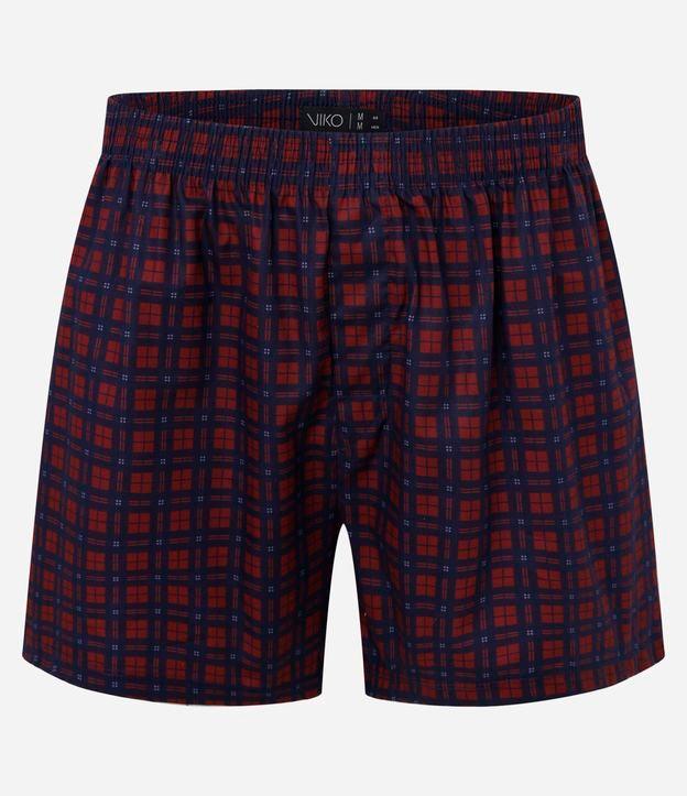 Cueca Samba Canção em Tricoline com Estampa Xadrez - 1