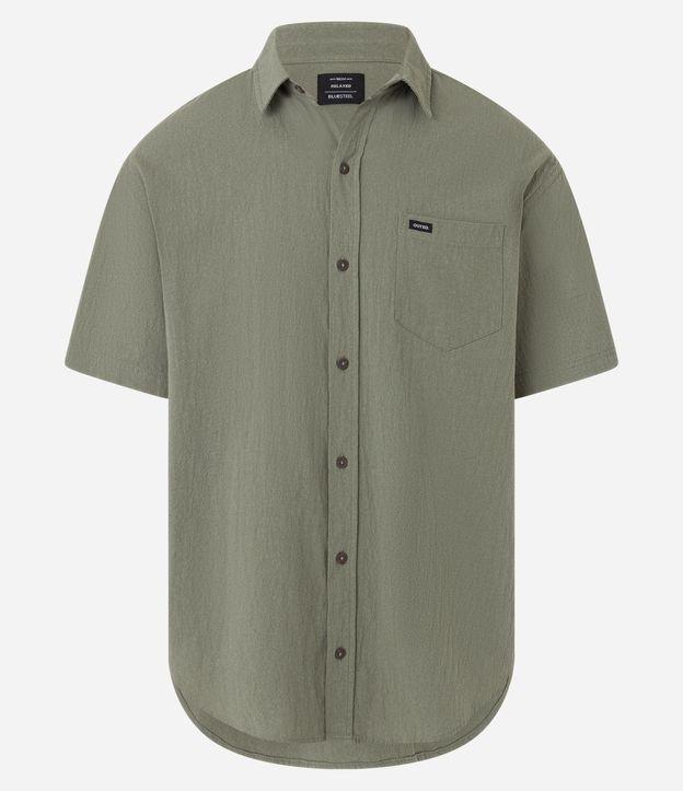 Camisa Relaxed em Algodão com Textura e Bolso - 1