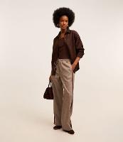 Calça Reta Alfaiatada com Listra Lateral e Estampa Xadrez - 2