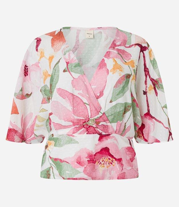 Blusa Comfy em Viscose com Estampa Floral Aquarelada - 1