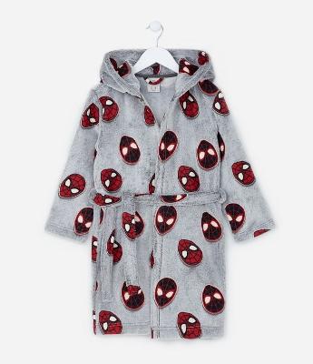 Roupão Infantil com Estampa Homem-Aranha Brilha no Escuro - Tam 3 a 12 Anos