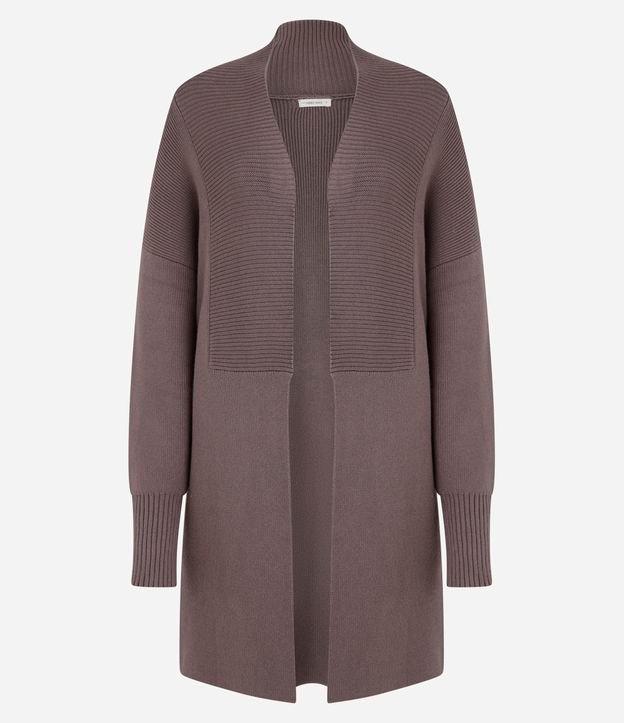 Cardigan em Tricô com Cava Deslocado - 1