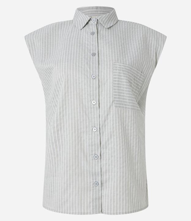 Camisa Texturizada em Algodão com Listras de Fio Tinto - 1