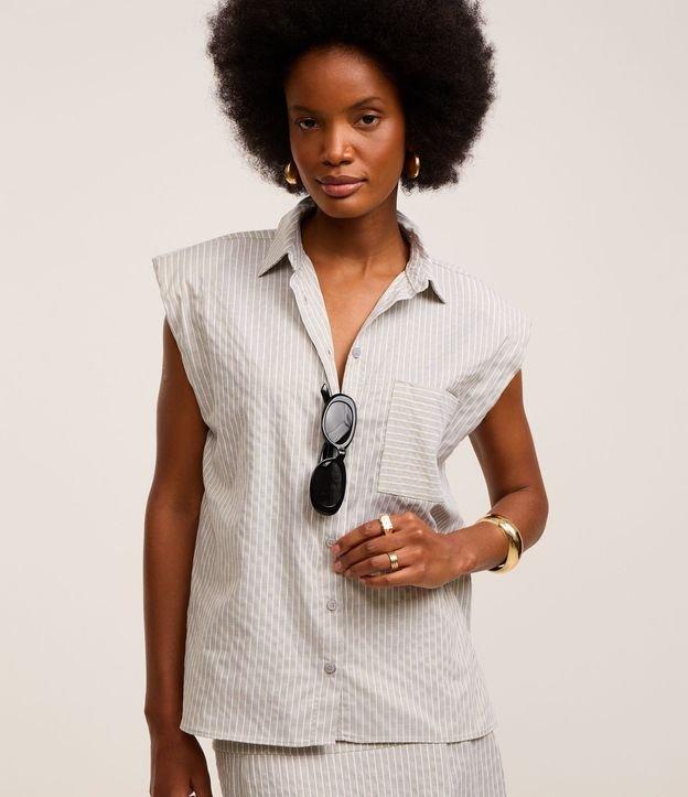 Camisa Texturizada em Algodão com Listras de Fio Tinto - 2