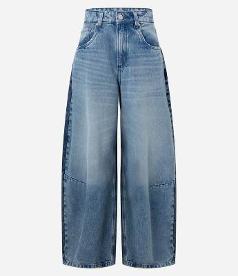 Calça Barrel em Jeans com Cintura Média