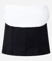 Blusa Tomara que Caia em Alfaiataria Busto Contrastante com Drapeado - 1