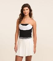 Blusa Tomara que Caia em Alfaiataria Busto Contrastante com Drapeado - 2