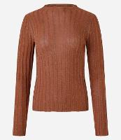 Suéter em Tricô com Listras Texturizadas e Fio Metalizado - 1