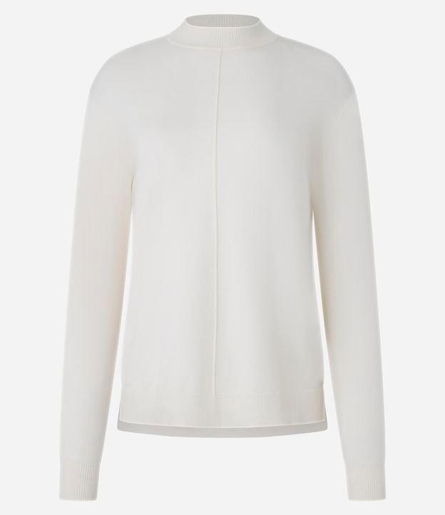 Suéter em Tricô com Gola Alta e Nervura Frontal - 1