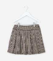Saia Infantil Plissada com Estampa Xadrez - Tam 5 a 14 Anos - 1