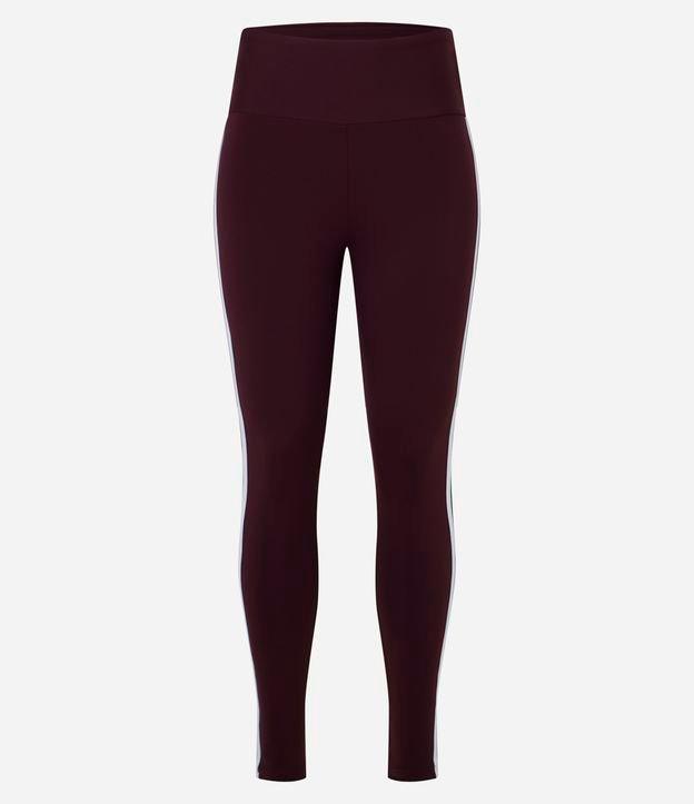 Calça Legging Esportiva em Microfibra com Friso Lateral Contrastante - 1