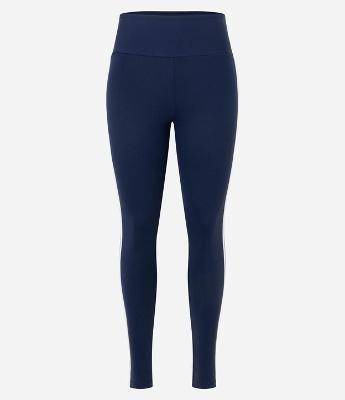 Calça Legging Esportiva em Microfibra com Friso Lateral Contrastante