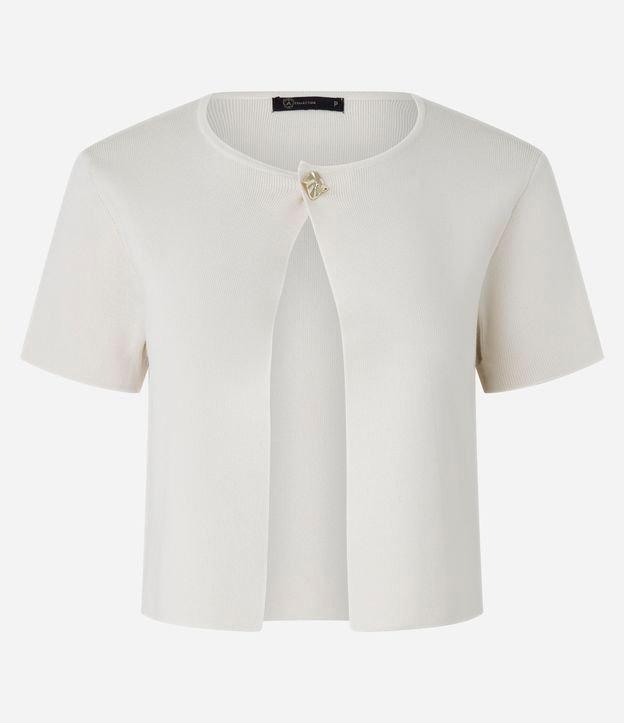 Blusa em Tricô com Fechamento na Gola - 1