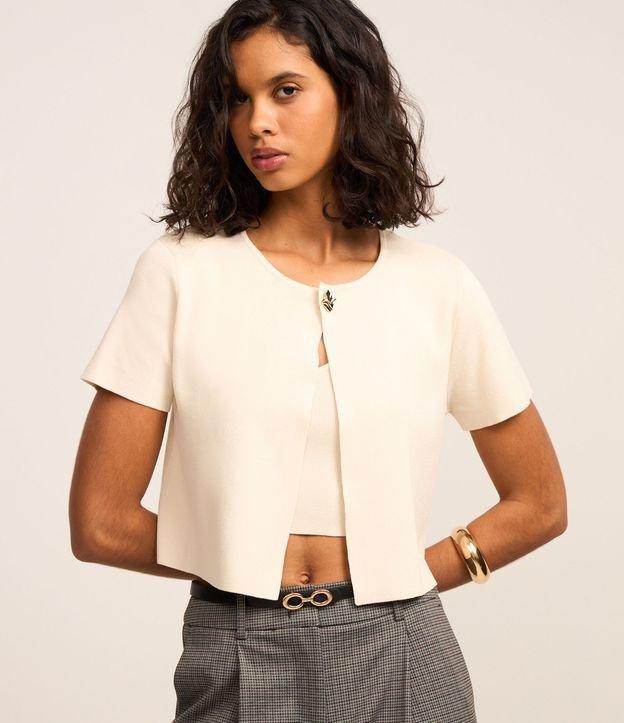 Blusa em Tricô com Fechamento na Gola - 2