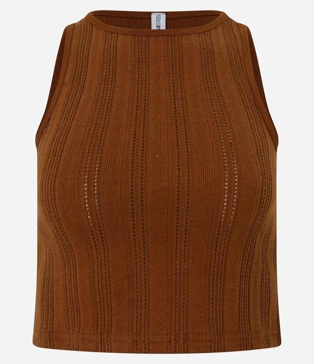 Blusa Cropped Canelada e Felpada com Viés Contrastante - 1