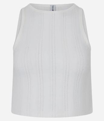 Blusa Cropped Canelada e Felpada com Viés Contrastante