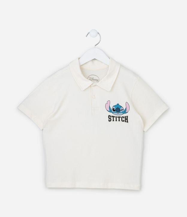 Camiseta Polo Infantil com Estampa do Stitch - Tam 5 a 14 Anos - 1
