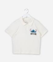 Camiseta Polo Infantil com Estampa do Stitch - Tam 5 a 14 Anos - 1